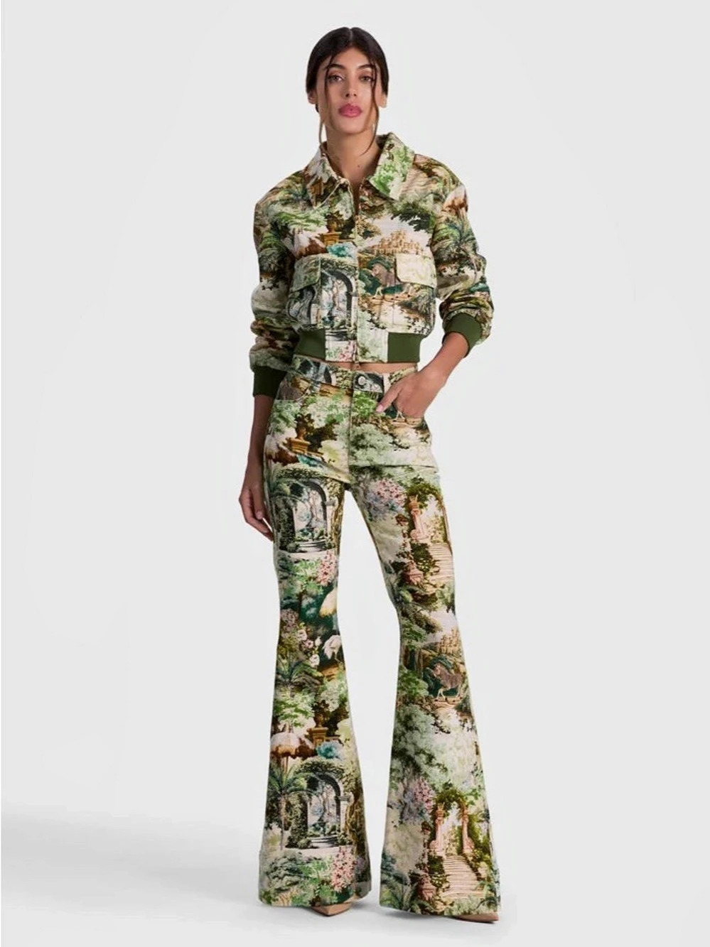 Alice + Olivia BEAUTIFUL PRINTED JEAN - TERRAIN LG